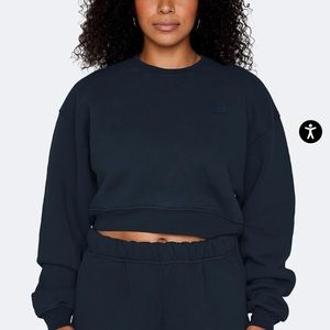 SET Active cropped sweatshirt in Oxford color (navy) size xs. Worn once.